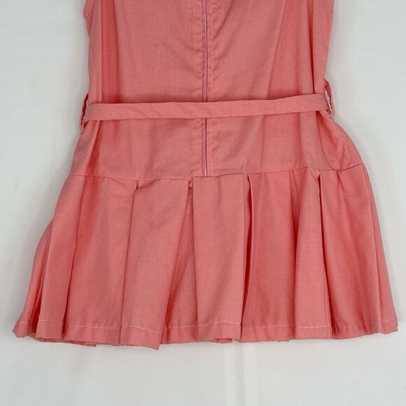 NEW GIRLS SIZE 5T PLEATED PINK COTTON DRESS BELT WAIST SLEEVELESS - Picture 7 of 12